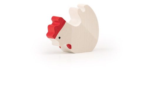Poule blanche qui picore