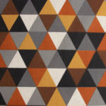 Canevas coton_Aspect lin-Triangle(nature​-​orange​/​brun)