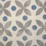 Canevas coton_Fleurs​-​points(blanc naturel​-​gris​-bleu)