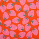 Canevas de coton_Maxi fraises_rouge-pink clair-vert