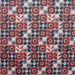 Toile cirée -coton enduit Téflon-fleurs rétro_(lilas​-​rouge vin​-bleu nuit)