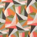Toile cirée - Triangles - Art-vert-orange-gris