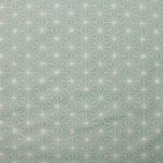 Toile cirée - coton enduit_Geometric Stars_gris menthe-blanc