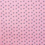 Toile cirée _Fleurette_rose-bleu foncé-orange