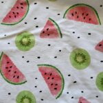 Jersey coton Kiwi-pastèque-blanc