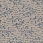 Canevas de coton_Aspect lin_ Poissons_nature-bleu